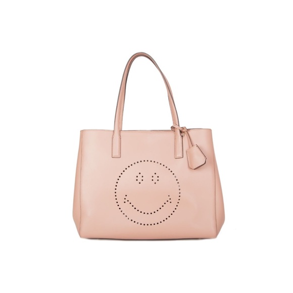 Anya Hindmarch Pink Smiley Tote with Pizza accessory - Picture 2 of 7